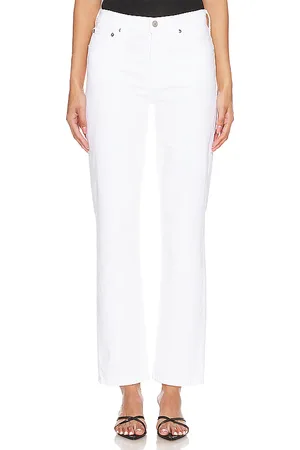AGOLDE Corte recto de talle medio kye en color blanco talla 32 en - White. Talla 32 (también en 33, 34).