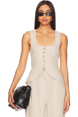 FAITHFULL THE BRAND Chaleco stanze en color beige talla M en - Beige. Talla M (también en S, XS).