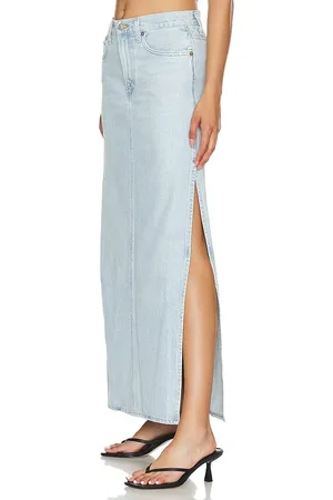 AGOLDE Falda cortada astrid en color denim claro talla 27 en - Denim-Light. Talla 27 (también en 28).