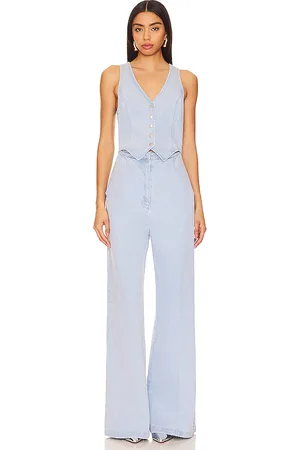 Amanda Uprichard Ethan jumpsuit en color denim claro talla M en - Denim-Light. Talla M (también en S, XS).