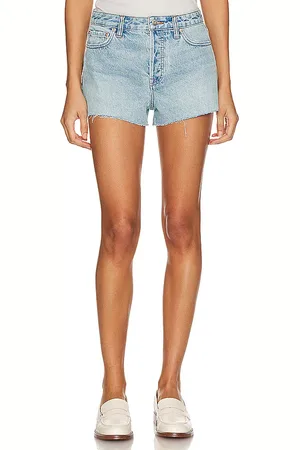 GRLFRND Cindy high rise cut off en color azul talla 24 en - Blue. Talla 24 (también en 27, 29, 30, 32).
