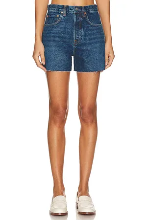 GRLFRND Jules vintage cut off short en color azul talla 25 en - Blue. Talla 25 (también en 27, 28, 31).