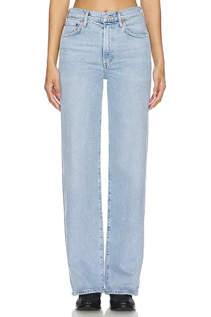 AGOLDE Talle medio, pierna ancha y recta harper en color denim claro talla 24 en - Denim-Light. Talla 24 (también en 30, 31, 32, 33, 34