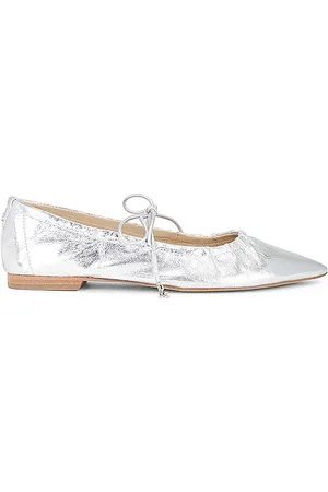 Sam Edelman Zapato plano bri en color plateado metálico talla 6 en - Metallic Silver. Talla 6 (también en 7.5, 8, 8.5).