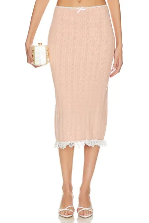 For Love & Lemons Falda midi andy en color talla XL en - Pink. Talla XL (también en L).