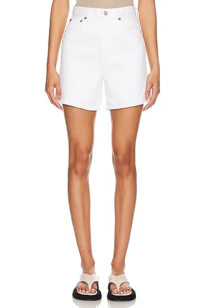 AGOLDE Pantalones cortos holgados de talle alto stella en color blanco talla 30 en - White. Talla 30 (también en 31, 32, 33).