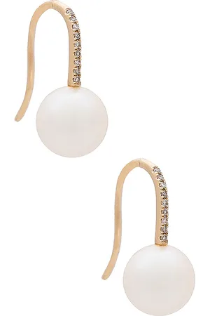 EF Collection Aretes con forma de bola pearl en color oro metálico talla all en - Metallic Gold. Talla all.