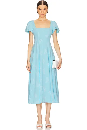 Show Me Your Mumu Vestido midi mia en color azul talla S en - Blue. Talla S (también en XS).