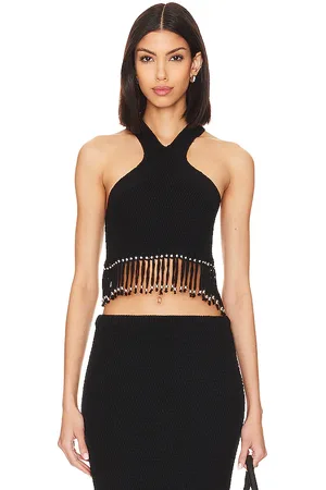 Lovers And Friends Bryony fringe top en color talla M en - Black. Talla M (también en L).