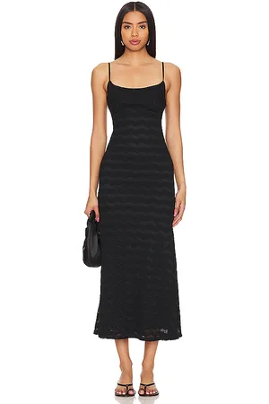 Bardot Vestido midi adoni zig zag en color talla 4 en - Black. Talla 4 (también en 6).