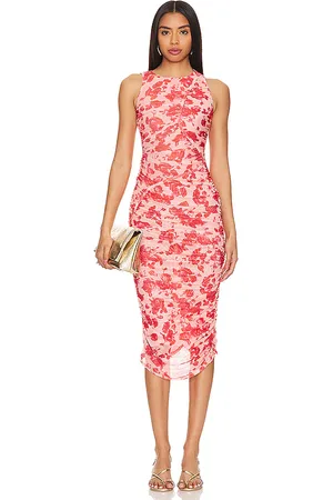 Bardot Vestido midi felicia en color rojo talla 4 en - Red. Talla 4 (también en 6).