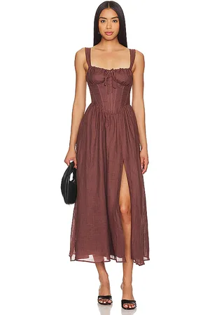 Bardot Vestido midi esra en color chocolate talla 2 en - Chocolate. Talla 2 (también en 8).