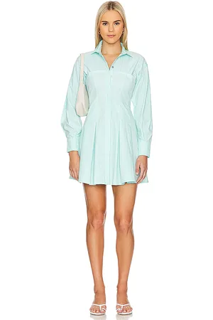 SOVERE Vestido camisero override en color azul cerceta talla M en - Teal. Talla M (también en XS).