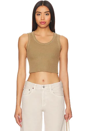 AGOLDE Camiseta tirantes recortada poppy en color marrón talla L en - Brown. Talla L (también en M, XL).