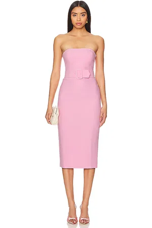 Amanda Uprichard Vestido midi fae en color rosado talla L en - Pink. Talla L (también en XL).