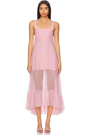 Azeeza Vestido midi bellevue en color rosado talla L en - Pink. Talla L (también en XS).