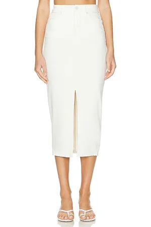 GOOD AMERICAN Falda midi con abertura en la parte delantera en color blanco talla 20 en - White. Talla 20 (también en 22)