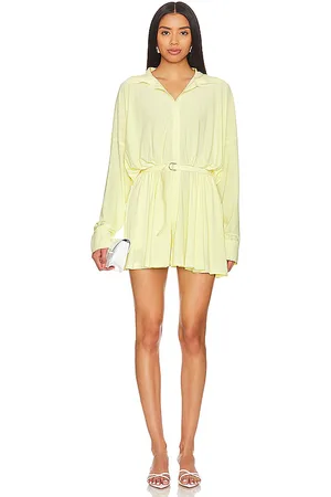 Norma Kamali Minivestido tipo camisa estilo boyfriend muy extragrande en color amarillo talla M en - Yellow. Talla M (tambi