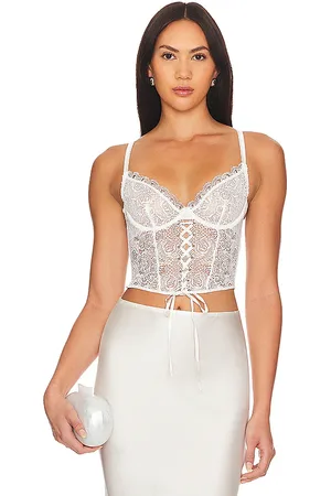 FLEUR DU MAL Lace up bustier en color talla M en - . Talla M (también en S, XS).