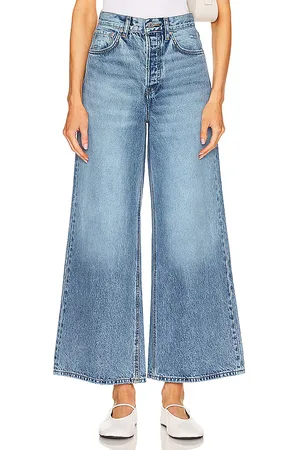 GRLFRND Norah crop wide leg en color azul talla 24 en - Blue. Talla 24 (también en 31).