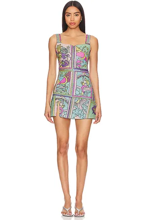 OCEANUS Minivestido talia en color azul cerceta talla L en - Teal. Talla L (también en M, S, XS).