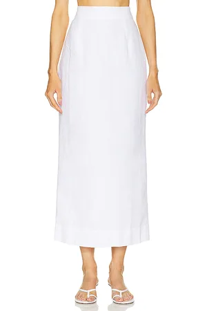 POSSE Falda midi emma pencil en color blanco talla XL en - White. Talla XL (también en XS).