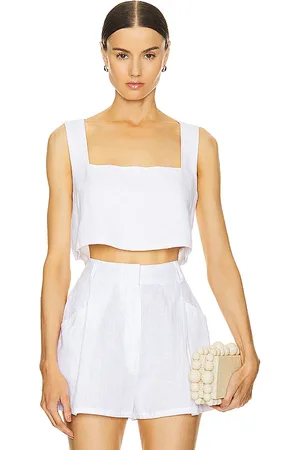 POSSE Alice crop top en color blanco talla S en - White. Talla S (también en L, XL).
