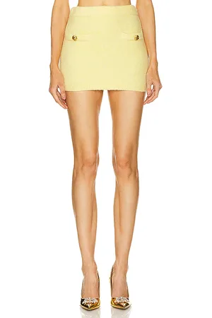 RONNY KOBO Minifalda daylabee en color amarillo talla L en - Yellow. Talla L (también en M, S, XL).