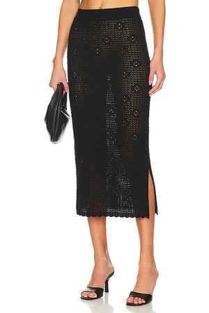 Callahan Falda midi camila en color talla L en - Black. Talla L (también en XL, XS).