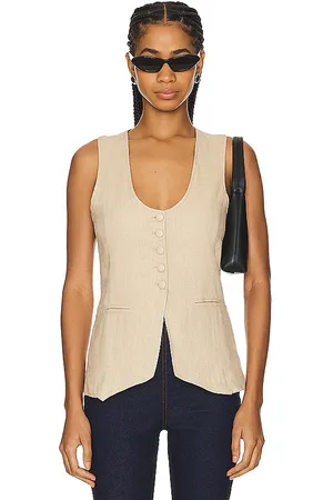 Free People Chaleco millie en color crema talla M en - Cream. Talla M (también en L, S, XL, XS).