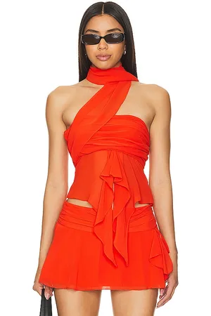 DANIELLE GUIZIO Envolver alrededor de la parte superior wrap around en color naranja talla XS en - Orange. Talla XS (también en XXS).