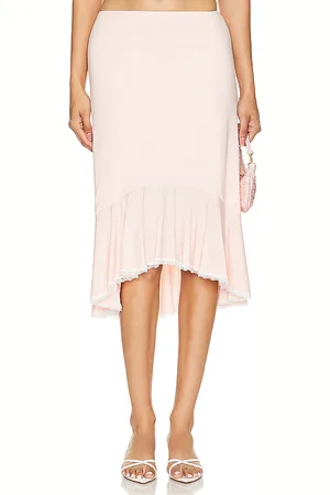 DANIELLE GUIZIO Falda midi dainty en color negro talla XL en - Black. Talla XL (también en XS).