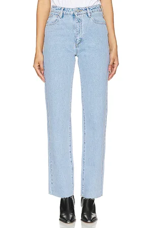ABrand Pantalones rectos de talle alto a 94 en color denim claro talla 24 en - Denim-Light. Talla 24 (también en 25, 29).