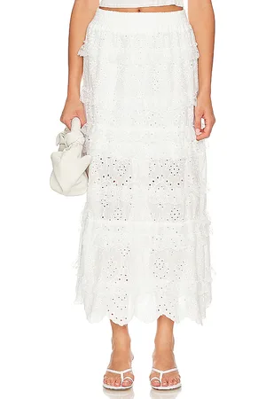 LINE & DOT Falda maxi charm en color talla L en - White. Talla L (también en M).