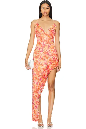 Lovers And Friends Vestido lilo asymmetrical maxi en color naranja talla M en - Orange. Talla M (también en XL