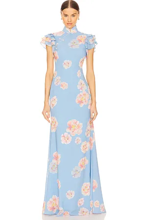 Sau Lee Vestido largo sylvie en color azul talla 0 en - Blue. Talla 0 (también en 00).