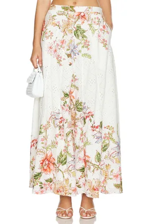 HEMANT AND NANDITA Falda maxi en color blanco talla XL en - White. Talla XL (también en L).