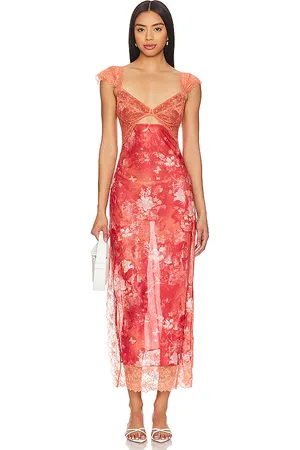 Free People X intimately fp suddenly fine maxi slip en color rojo talla L en - Red. Talla L (también en S, XL, XS).
