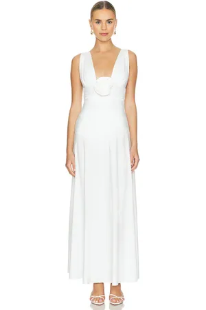 Maygel Coronel Vestido midi orinoco en color blanco talla all en - White. Talla all.