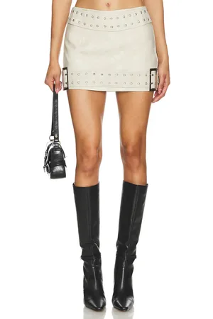 superdown Minifalda torie faux leather en color blanco talla S en - White. Talla S (también en XS).