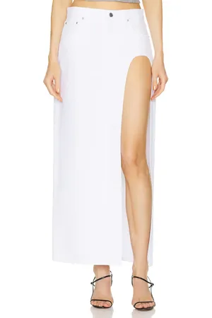 GRLFRND Falda maxi blanca en color blanco talla 24 en - White. Talla 24 (también en 26).