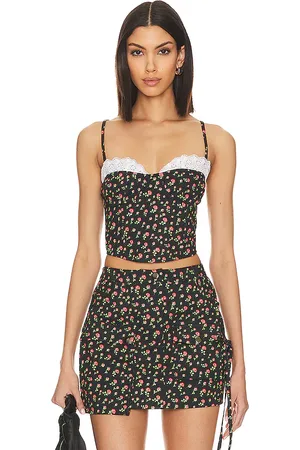 For Love & Lemons Camille top en color talla L en - Black. Talla L (también en M, S).