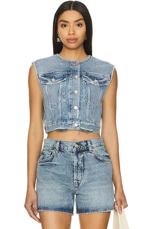 AGOLDE Chaleco leo en color denim claro talla L en - Denim-Light. Talla L (también en M).