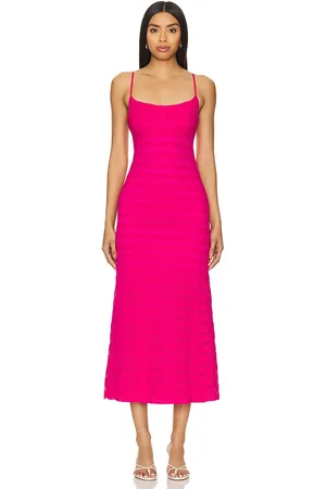 Bardot Vestido midi adoni zig zag en color fucsia talla 4 en - Fuchsia. Talla 4 (también en 6).