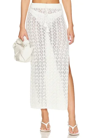 L*Space Falda midi sweet talk en color blanco talla S en - White. Talla S (también en L).