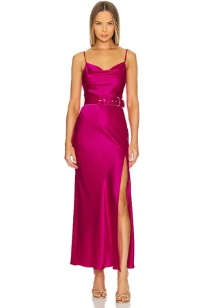 Nicholas Vestido largo con cuello vuelto simone en color fucsia talla 0 en - Fuchsia. Talla 0 (también en 2).