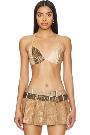 Retrofete Aveline bra top en color bronce talla M en - Tan. Talla M (también en S).