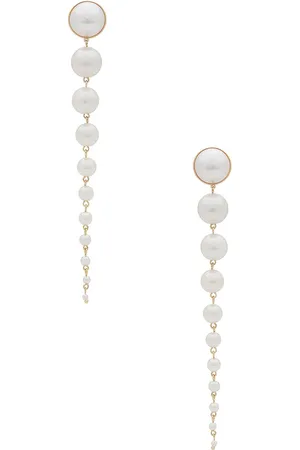 Ettika Pendientes largos long beaded pearl en color blanco talla all en - White. Talla all.