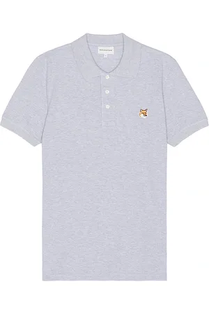 Maison Kitsuné Fox head patch regular polo en color gris talla L en - Grey. Talla L (también en M, S, XL/1X).