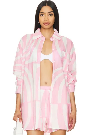 SNDYS Heather cotton shirt en color rosado talla S en - Pink. Talla S (también en XS).